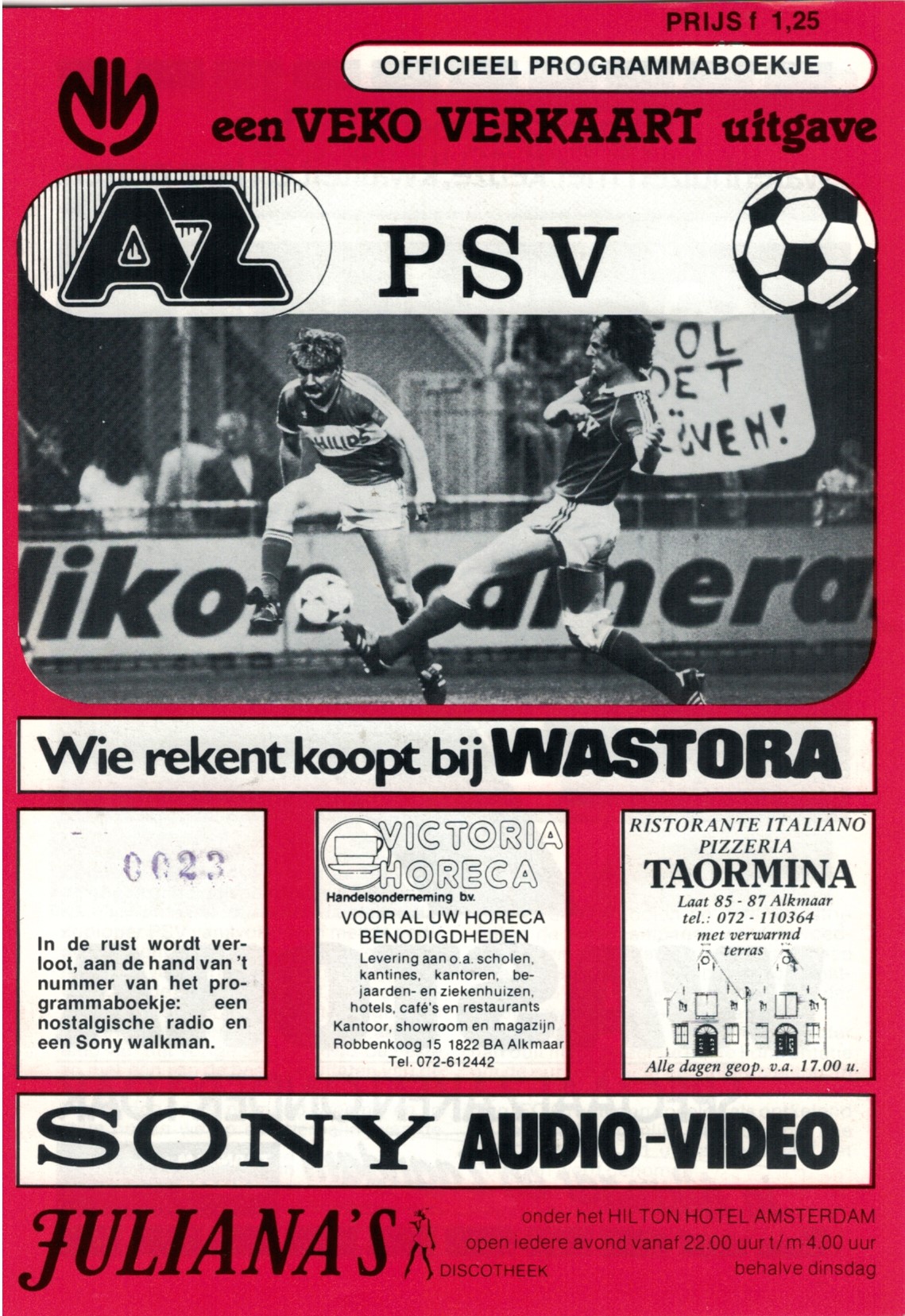 AZ Programma 13-okt-1984 PSV thuis